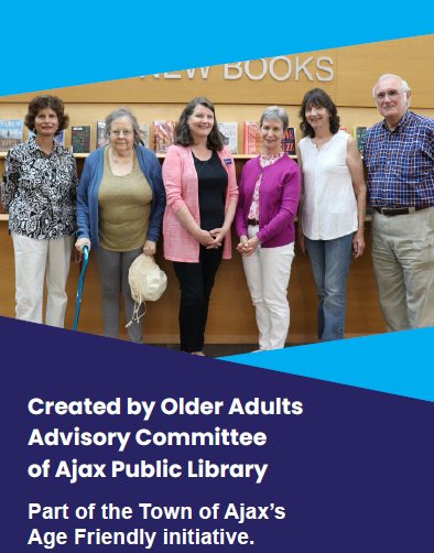 The back cover of the Older Adult Advisory Committee Caregiver Survival Guide featuring some OAAC members.