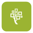 FamilySearch app icon, green with tree. 