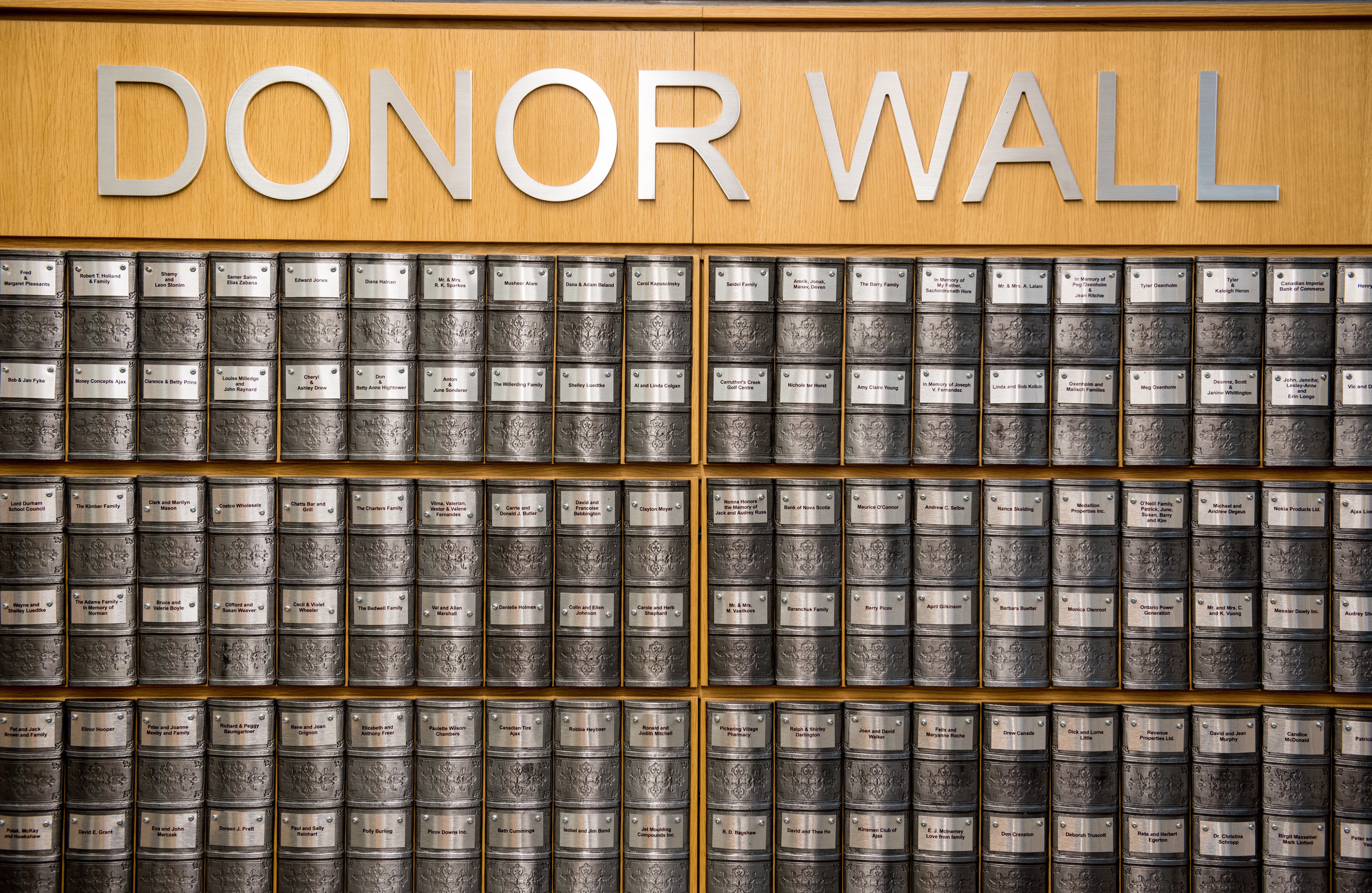 Main Branch's Donor Wall.