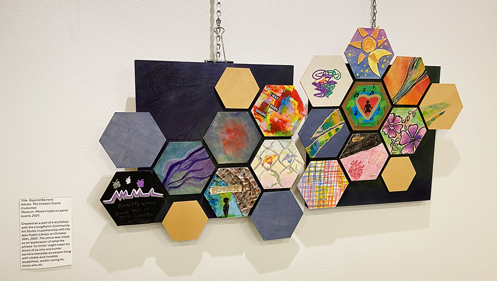 Artwork on a wall in the Rotary Room at Main Branch.