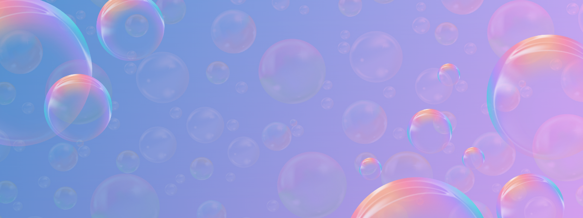 Pink and blue bubbles