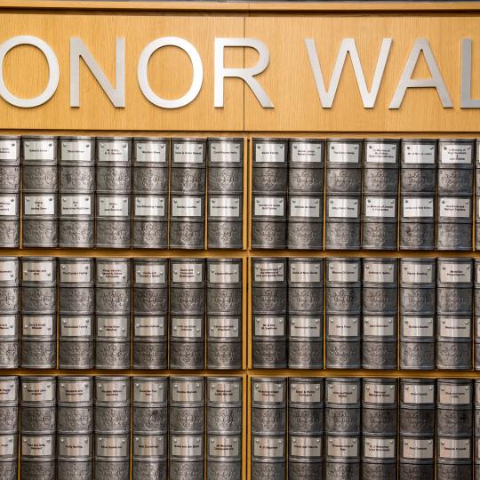 The Donor Wall in Ajax Public Library's Main Branch.